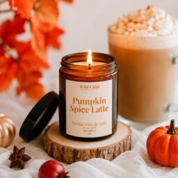 Pumpkin Spice 25H - Natural Scented Candle, Autumn Gift For Her, Aesthetic Interior Decoration, Halloween Candle - thumbnail 2