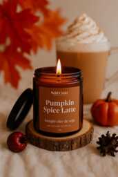 Pumpkin Spice 25H - Natural Scented Candle, Autumn Gift For Her, Aesthetic Interior Decoration, Halloween Candle - thumbnail 1