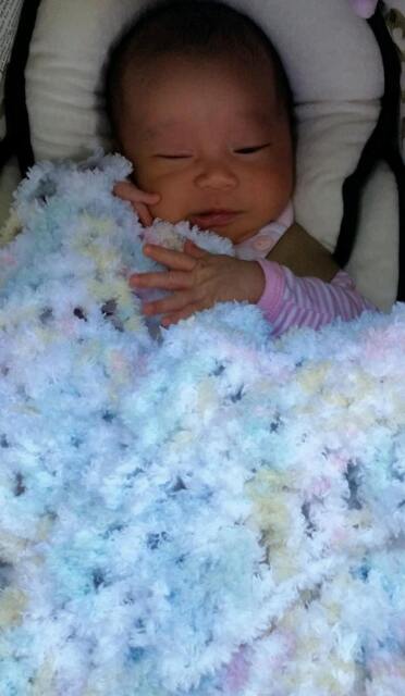 Soft, Fluffy Yarn Handmade Baby Blanket -Washable/Dryable - image 1