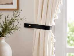Leather Curtain Tie Back - Holdback