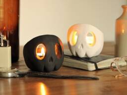 Skull Candle Holder Set - Tealight Gift Halloween Decoration