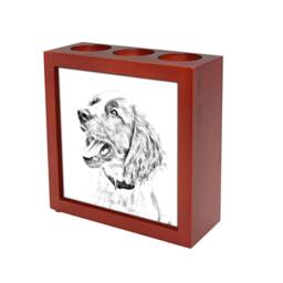 English Springer Spaniel - Wooden Stand For Candles/Pens With The Image Of A Dog New Collection - thumbnail 1