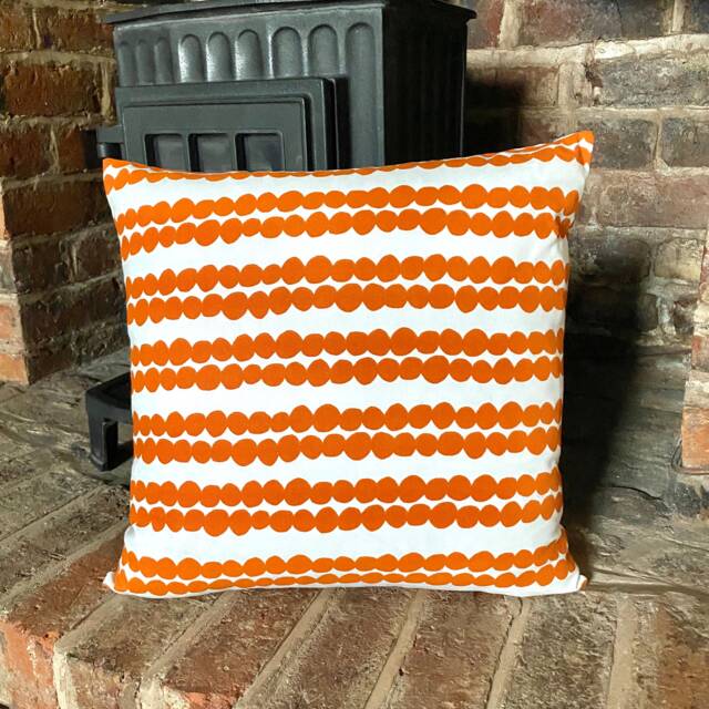 529. Handmade Redig Orange Chain 100% Cotton Cushion Cover
