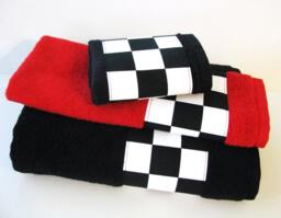 Checkered Flag Bath Towel Black & White Racing Decor