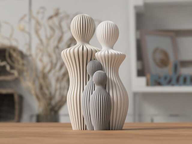 Family Statues - 1-4 Children, Modern Art Figurine - image 1