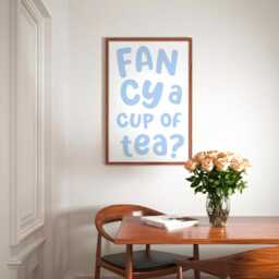 Fancy A Cuppa Blue Kitchen Print - Quote, Pale Decor, A Blue, Tea Time Print, Poster - thumbnail 3