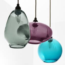 Hand Blown Glass Pendant Lights Mid Century Modern Lighting Amber Light Colorful Lights. Kitchen Lighting - thumbnail 3