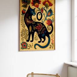 Mexican Cat Poster, Print, Art Vintage Wall Art, Lovers Gift, Latin American Decor, Gift Idea - thumbnail 2