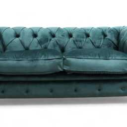 Green Plush Velvet Sofa 3 Seater Authentic Chesterfield Extra Deep Super Comfy With Top Quality Filling - thumbnail 2