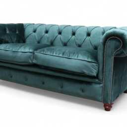Green Plush Velvet Sofa 3 Seater Authentic Chesterfield Extra Deep Super Comfy With Top Quality Filling - thumbnail 3
