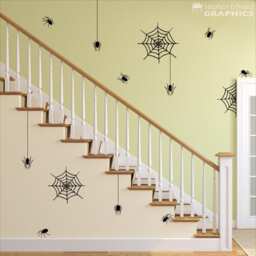 Spider & Spiderweb Decal Set Halloween Wall Decor - thumbnail 1