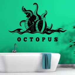 Wall Vinyl Decal Bathroom Octopus Nautical Ocean Sea Mural Art For - 2516Dz - thumbnail 2