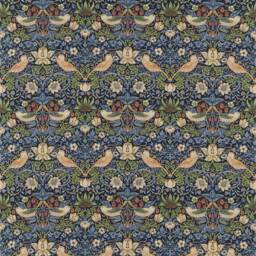 Morris & Co Strawberry Thief Door Curtain Indigo - thumbnail 1
