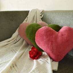 Heart Shaped Cushion Velvet Love Pillow, Romantic Gift - thumbnail 1