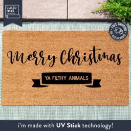 Festive Welcome, Christmas Doormat With Seasonal Design, Deck The Halls, For A Entrance, Merry - thumbnail 3