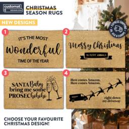 Festive Welcome, Christmas Doormat With Seasonal Design, Deck The Halls, For A Entrance, Merry - thumbnail 1