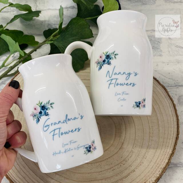 Personalised Flower Vase Jug, Mother's Day Gift, Gift For Her - image 1