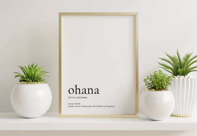 Ohana Definition Print Family Quote Typography Art - image 1