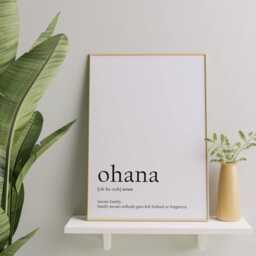 Ohana Definition Print Family Quote Typography Art - thumbnail 2