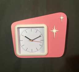 Mid Century Modern Wall Clock, Indoors, Atomic Retro, Starburst Design, Bathroom Or Spa, Silent Quarts Movment - thumbnail 1