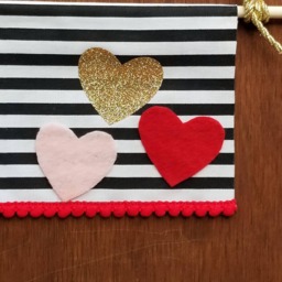Valentine Sign- Hearts- Boho Valentine - Wall Hanging- Decor Love Art Xoxo- Red Gold Pink Hearts Mini Sign Black & White - thumbnail 2