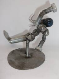 Mermaid, Female Metal Bolt Figurine, Recycled Up Cycled Welded Art - thumbnail 1