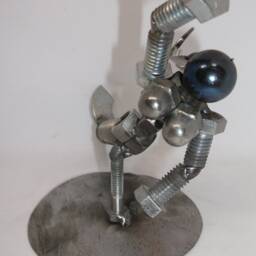 Mermaid, Female Metal Bolt Figurine, Recycled Up Cycled Welded Art - thumbnail 2