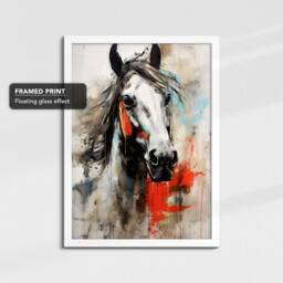 Vibrant Horse Abstract Oil Painting Animal Framed Poster Print & Canvas Wall Decor Art Bedroom Home Interior Gift For Lover - thumbnail 3