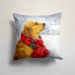 Christmas Girl Pillow Cover/Winter Landscape Red House Throw Pillow/Winter Horse, Bird, Dog Decor Cushion Cover/Christmas Gift - thumbnail 4