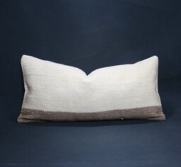"Kilim Pillow, Wool Kilim Cousin From Anatolia , 12""x24" - thumbnail 1