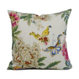 Sanderson - Emperor Peony Lotus Pink Chinese Inspired Classic Floral Cushion Cover Handmade Throw Pillow Designer Home D??cor - thumbnail 3