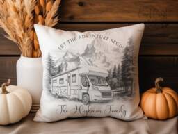 Personalised Motorhome Cushion, Traveller Gift, Motorhome Gift - thumbnail 1