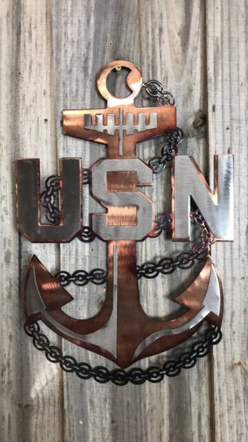 Usn-United States Navy Anchor Metal Wall Art, Us Military, American Military - image 1