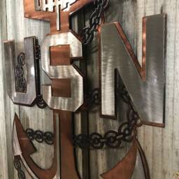 Usn-United States Navy Anchor Metal Wall Art, Us Military, American Military - thumbnail 2