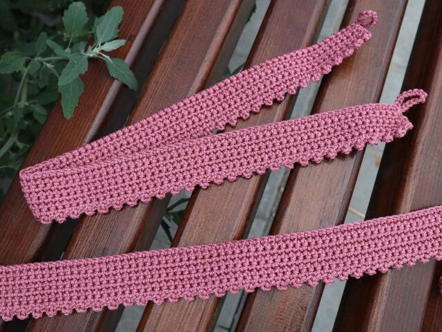 Rose Curtain Tie Backs, Crochet Holders - image 1