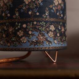 Boho Chic Tube-Shaped Table Lamp, Liberty-style Floral Fabric - thumbnail 3