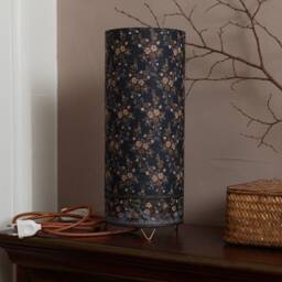 Boho Chic Tube-Shaped Table Lamp, Liberty-style Floral Fabric - thumbnail 1
