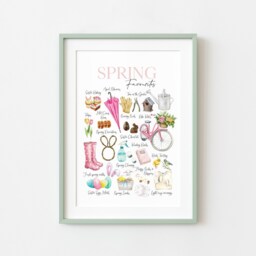 Spring Easter Favourites Watercolour Art Print Seasonal Home Decor - Unframed - thumbnail 2