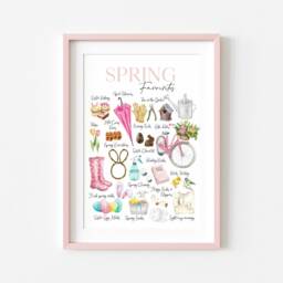 Spring Easter Favourites Watercolour Art Print Seasonal Home Decor - Unframed - thumbnail 3