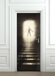 Door Sticker, Wallpaper, Mural, To The Light Wall Man On Stairs Living Room Bedroom Home Decor, Decor Mural - thumbnail 2