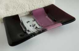 Fused Glass Soap Dish in Deep Plum By Bprdesigns