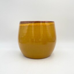 Ochre Glazed Ceramic Plant Pot - Charlotte Indoor Planter, Sizes - D33cm, D30cm, D23cm, D19cm, D15cm - thumbnail 3