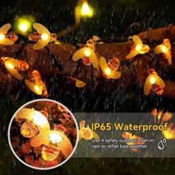 Solar Garden Lights, Honey Bee Fairy String 7M/24Ft 8 Mode Waterproof Outdoor/Indoor Lighting For Flower Fence, Lawn - thumbnail 3