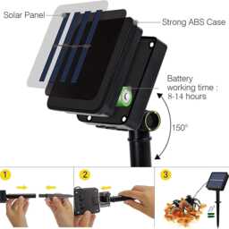 Solar Garden Lights, Honey Bee Fairy String 7M/24Ft 8 Mode Waterproof Outdoor/Indoor Lighting For Flower Fence, Lawn - thumbnail 4