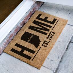 Custom Indiana State Door Mat - Home Personalised Gift Map Personalized Housewarming Doormat Decor - thumbnail 2
