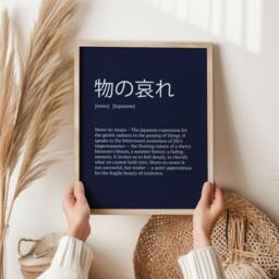 Mono No Aware Japanese Wall Art - Poetic Print On Impermanence & Beauty Wabi-Sabi Inspired Minimalist Decor For Calm Spaces Japan - thumbnail 1
