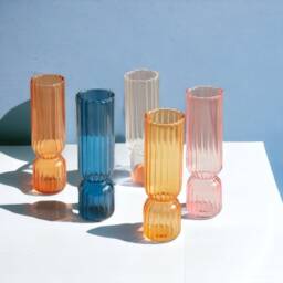 Nordic Glass Vase - Minimalist & Elegant For Stylish Home Decor - Coloured Fresh Flowers Arrangement - thumbnail 1