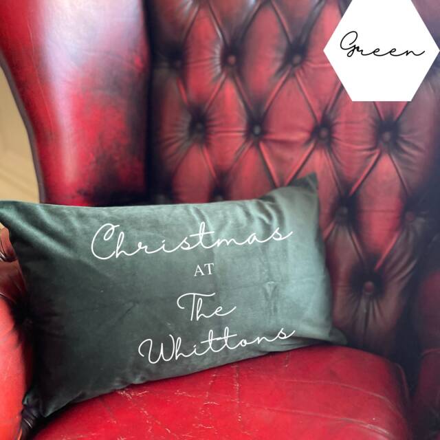 Personalised Christmas Cushion, Gift For The Family Friends Grandparents, Velvet Feel Personalised Cushion - image 1