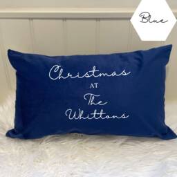 Personalised Christmas Cushion, Gift For The Family Friends Grandparents, Velvet Feel Personalised Cushion - thumbnail 2