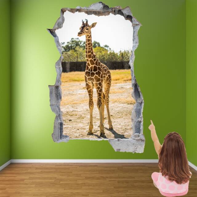 Baby Giraffe African Animal Wall Decal Sticker Mural Poster Print Art Home Kids Bedroom Decor Gl17 - image 1